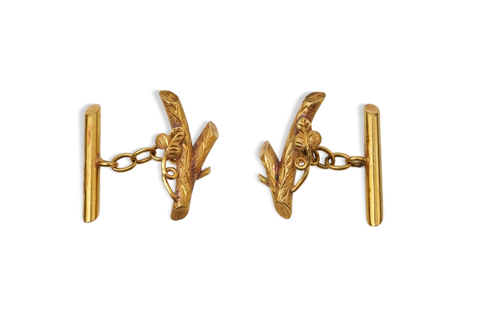 A Victorian pair of gold cufflinks, late 19th century